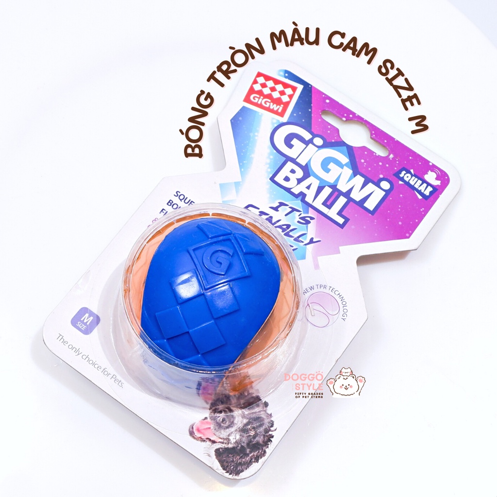 Đồ Chơi Cho Chó Lớn Cao Cấp Có Tiếng Kêu GiGwi G-Ball Giúp Làm Sạch Răng Giảm Stress DOGGOSTYLE