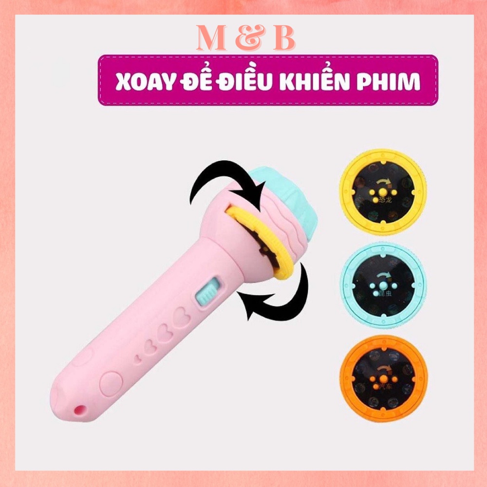 Đèn pin chiếu hình động vật dễ thương, đồ chơi thông minh tập vẽ cho bé, đồ chơi giáo dục phát triển trí tưởng tượng