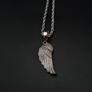Dây chuyền mặt đôi cánh đính đá CZ dây chuyền mạ vàng 18k Fallen Wing