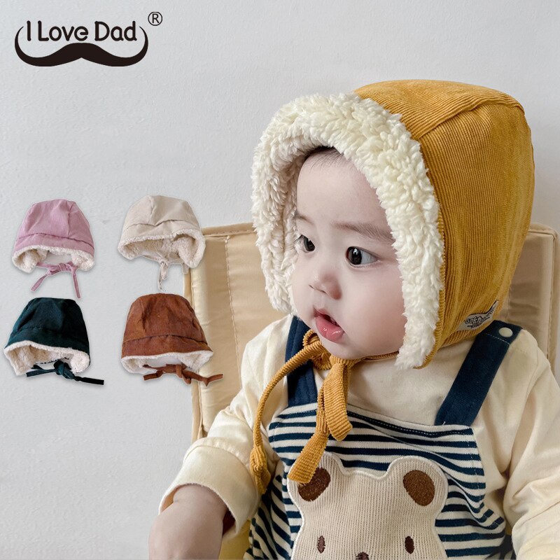 Mũ beanie Dày Mềm Mại Giữ Ấm Tai Cho Bé