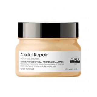 Hấp dầu ủ tóc kem bơ loreal gold quinoa + protein absolut repair 250ml - phục hồi hư tổn