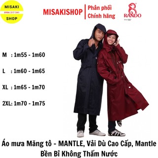 Áo Mưa RANDO Măng Tô Vải Dù Cao Cấp, Mantle Bền Bỉ Không Thấm Nước [Màu Ngẫu Nhiên]