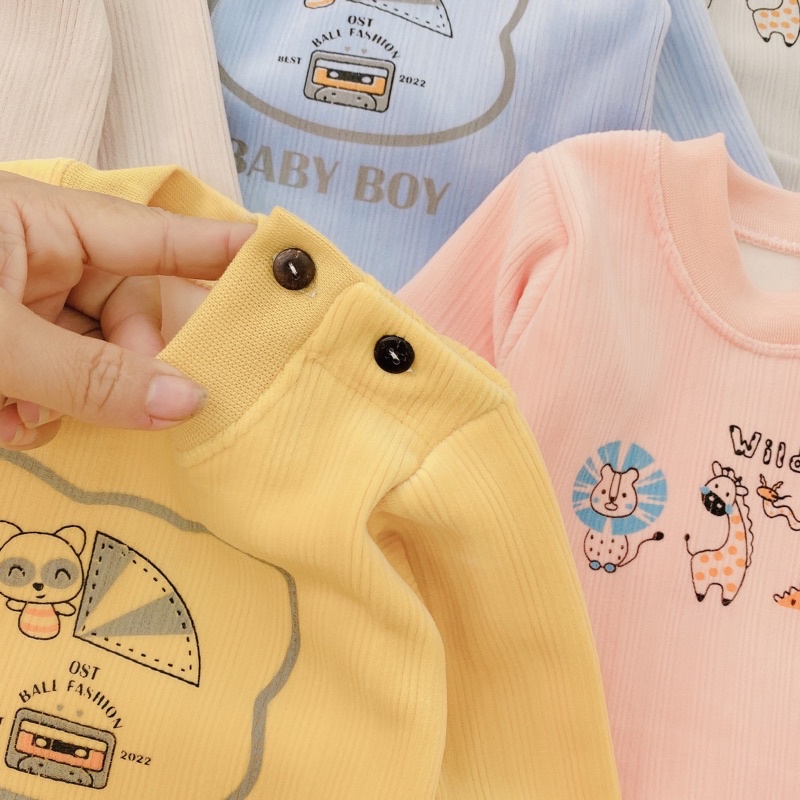 Bộ nỉ nhung lót lông bên trong mềm mại hàng quảng châu cao cấp cho bé trai và bé gái chất siêu đẹp