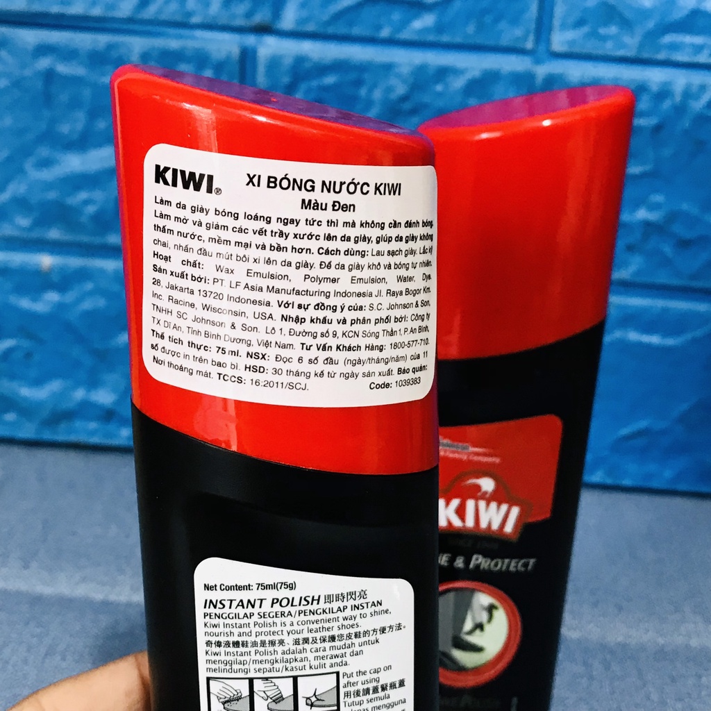 Xi Bóng Nước Kiwi Màu Đen - Nâu 30ml -> 75ml Hàng Chính Hãng