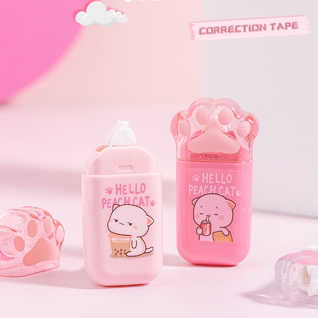 Bút Xóa Kéo Hình Bàn Chân Mèo Dễ Thương 5mm * 6m