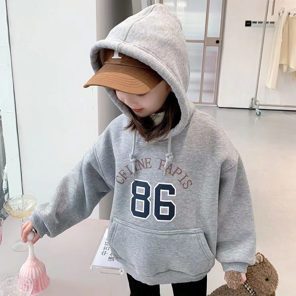 ❤Áo Hoodie Lót Lông Cừu Dày Dặn Tay Dài Thời Trang Xuân Thu 2022 Cho Bé Gái