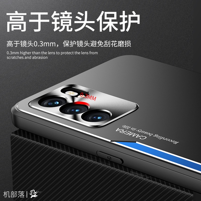 Ốp Điện Thoại TPU + PC Phối Hợp Kim Nhôm Mặt Nhám Chống Sốc Cho Oppo Reno 6 Pro 5G Reno 6 Pro 5G