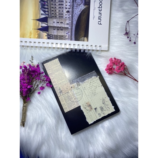 Thiệp giấy vintage trang trí hoa khô thủ công kt10*7.cm