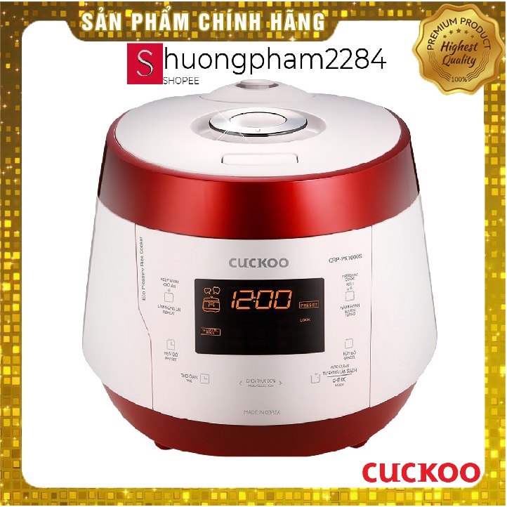 [Mã 1111ELSALE10 giảm 5% đơn 3TR] Nồi cơm áp suất điện tử Cuckoo CRP-PK1000S - 1.8 Lít - Hàng Chính Hãng