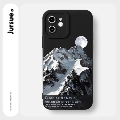 Ốp lưng JURSUE mềm chống bẩn viền vuông ngộ nghĩnh đen Cho iPhone 17 16 15 14 13 12 11 Pro Max SE 2020 X XR XS ip 8 7 Plus Y2379