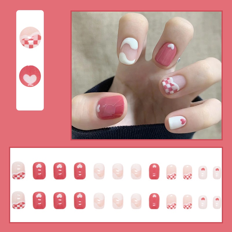 Set 24 Móng Tay Giả Có Thể Tháo Rời