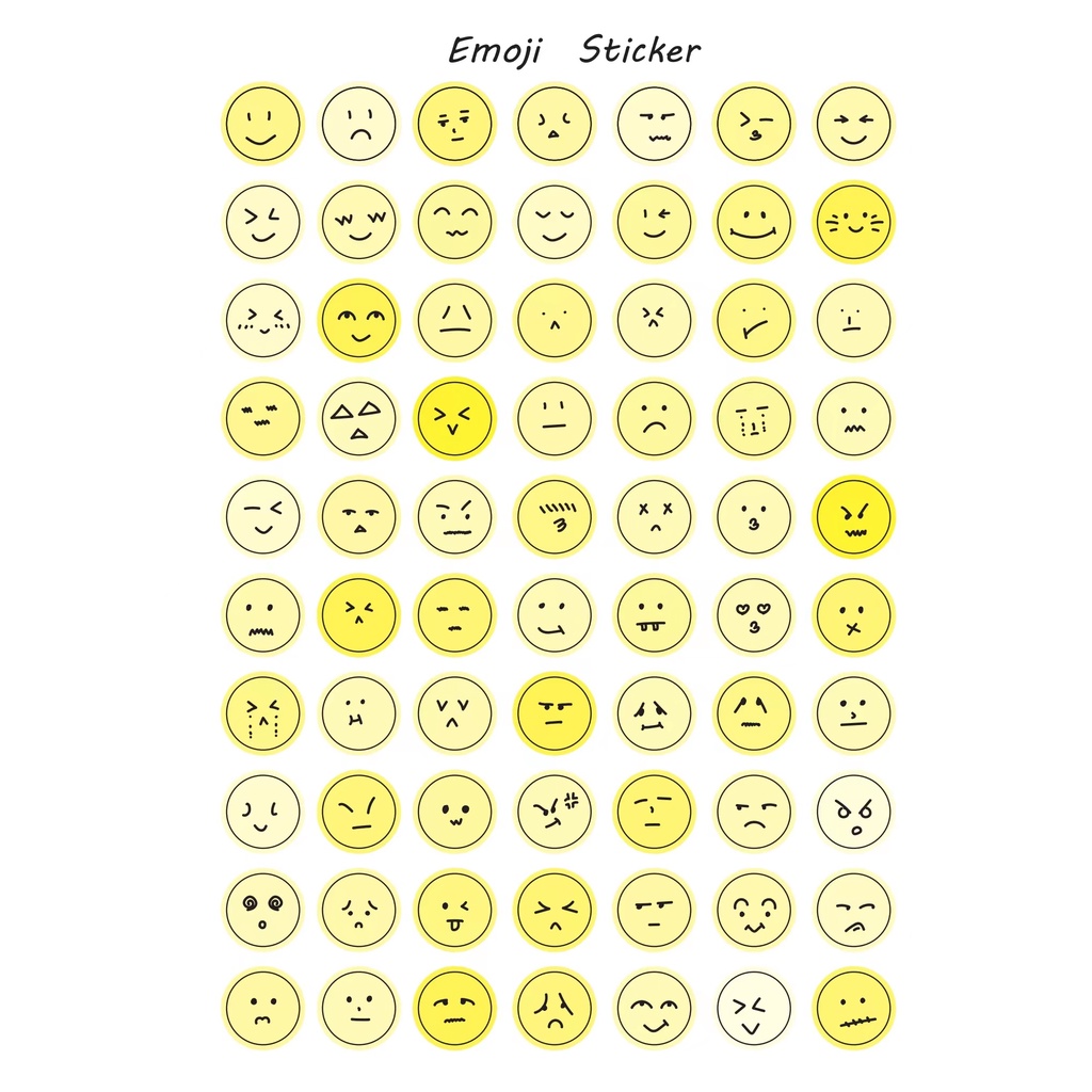 Galici Nhãn Dán Biểu Tượng Cảm Xúc Tinh Khiết Vẽ Tay / Màu Sắc Trang Trí Kế Hoạch