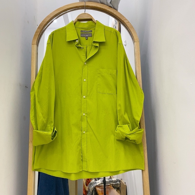 Sơ mi trơn unisex 2hand form rộng cho nam và nữ (size trong ảnh)