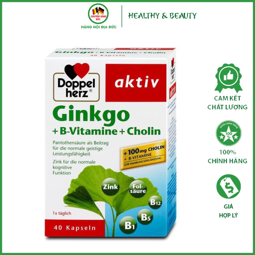 Viên Uống Bổ Não Ginkgo Đức Cải Thiện Trí Nhớ , Lưu Thông Tuần Hoàn Máu Não