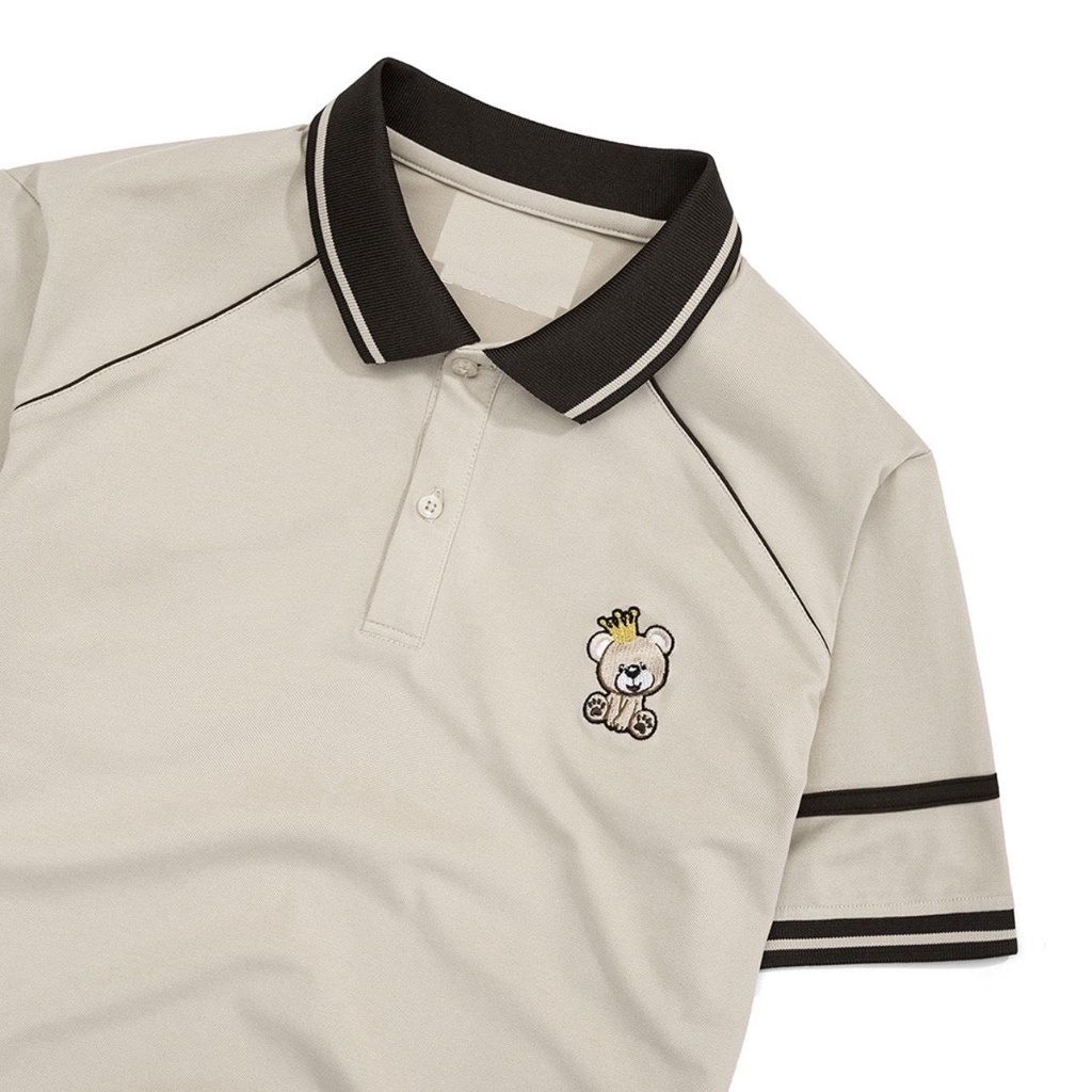 Áo Thun Polo Nam Có Cổ Vải Cá Sấu Cao Cấp Sang Trọng phối chỉ hình gấu túi hàng VNXK Shalla H1991