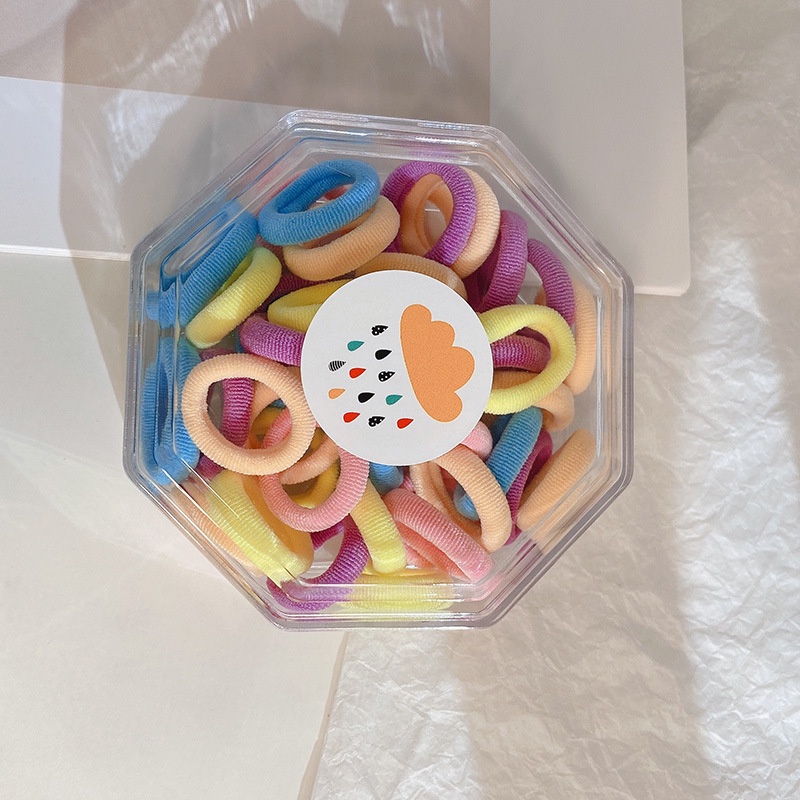 Set hộp 40 dây cột tóc trơn nhiều màu dễ thương, cute, xinh đẹp phong cách Hàn Quốc làm phụ kiện tóc thời trang cho nữ