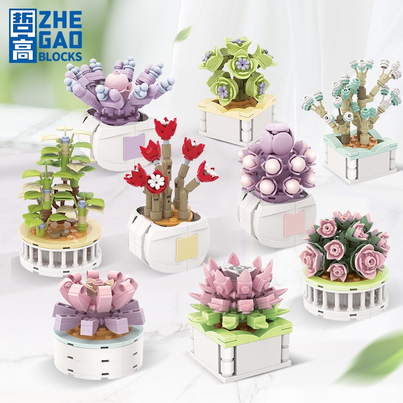 Hàng Có Sẵn Giao Hàng Ngay Lập Phương#Đồ Chơi Lắp Ráp Chậu Hoa / Cây Cảnh Dễ Thương Dùng Làm Quà Tặng Sinh Nhật Cho Bé Gái 1 9 / 18 Tuổi