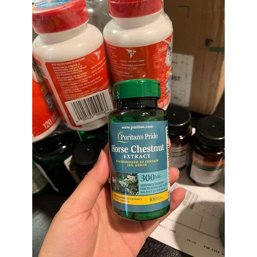 Viên uống hỗ trợ suy giãn tĩnh mạch chân Horse Chestnut 300mg Puritan's Pride 100v
