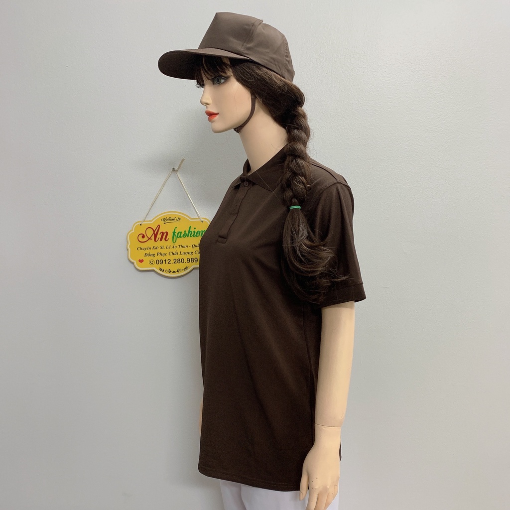 Áo thun có cổ nam nữ đơn giản vải poly Thái cao cấp _ Hình chụp thật