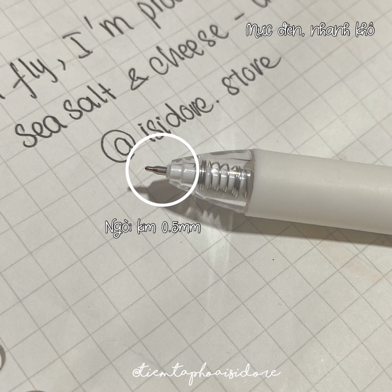 Bút bi gel bấm UMEI ngòi 0.5mm SEA SALT & CHEESE 🧀🍳🌈