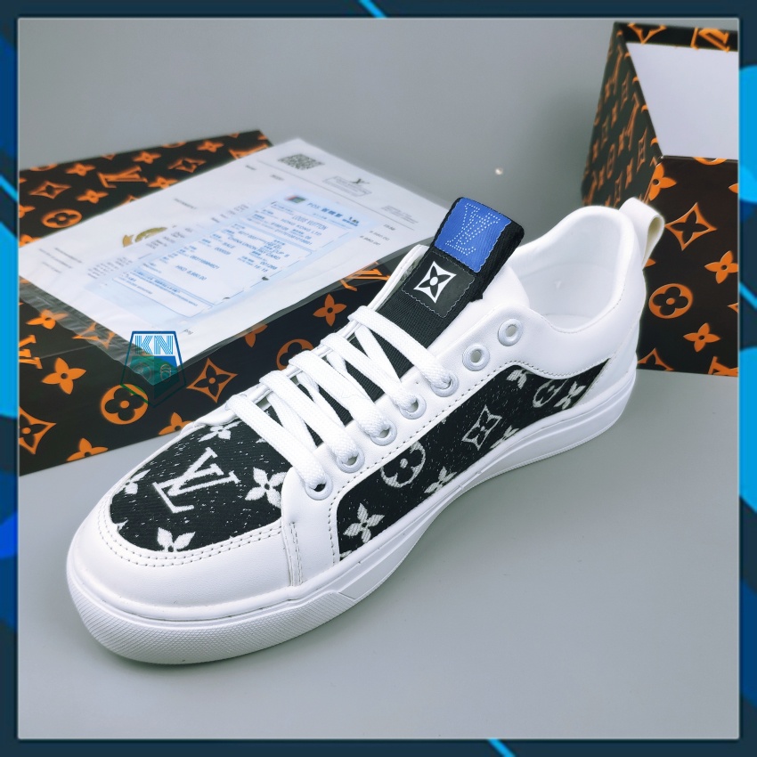 Giày LV Vá Bò Thêu chữ Luonvuituoi Hot Trend 4 Màu, Phong Cánh Trẻ Trung