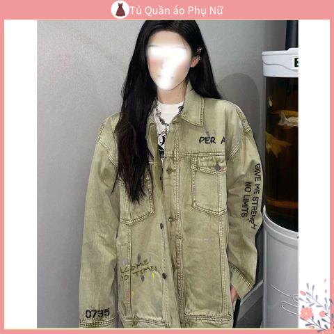 O Kho c Áo Khoác Denim D ng R ng Thi t K M / Th / Trang Phong Cách Retro Mùa Thu Mới Đơn Giản Dễ Phối Đồ Dành Cho Nữ Sinh