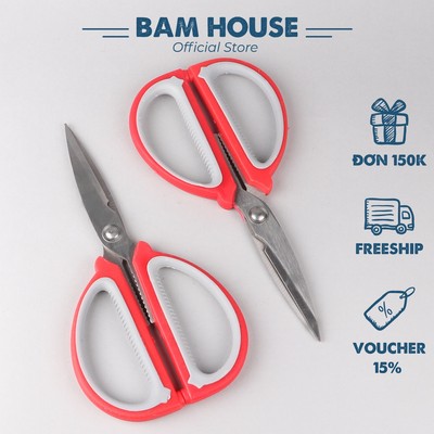 Kéo bếp đa năng inox Bam House cán nhựa cao cấp siêu bền KX01