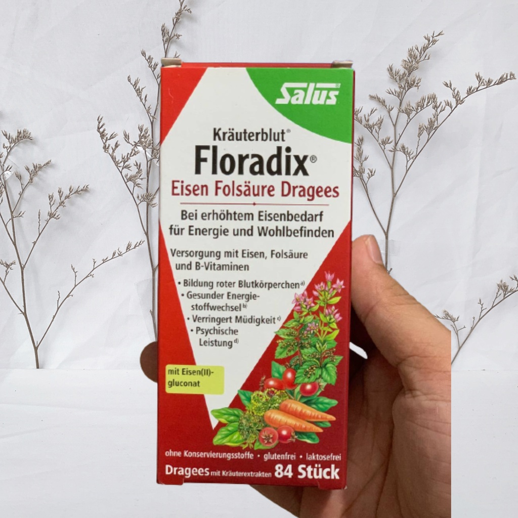 Viên sắt Floradix bổ máu thành phần thảo giúp dễ tiêu hóa, bổ sung vitaminB2, B6, B12