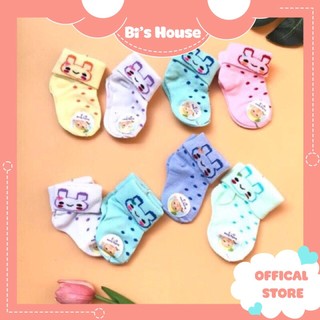 Set 2 đôi tất len cổ bẻ cho bé sơ sinh / tất len cổ cao cho bé 1-5 tháng