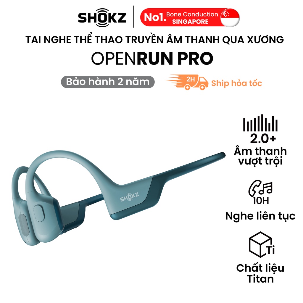 Tai Nghe Bluetooth Thể Thao Truyền Âm Thanh Qua Xương SHOKZ OPENRUN PRO S810 Màu Xanh - Bảo hành 2 năm