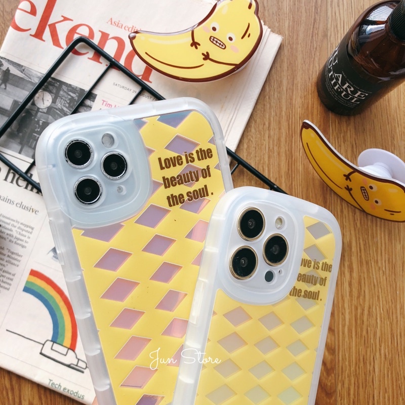 Ốp silicon hologram viền chịu lực kèm popsocket siêu đẹp