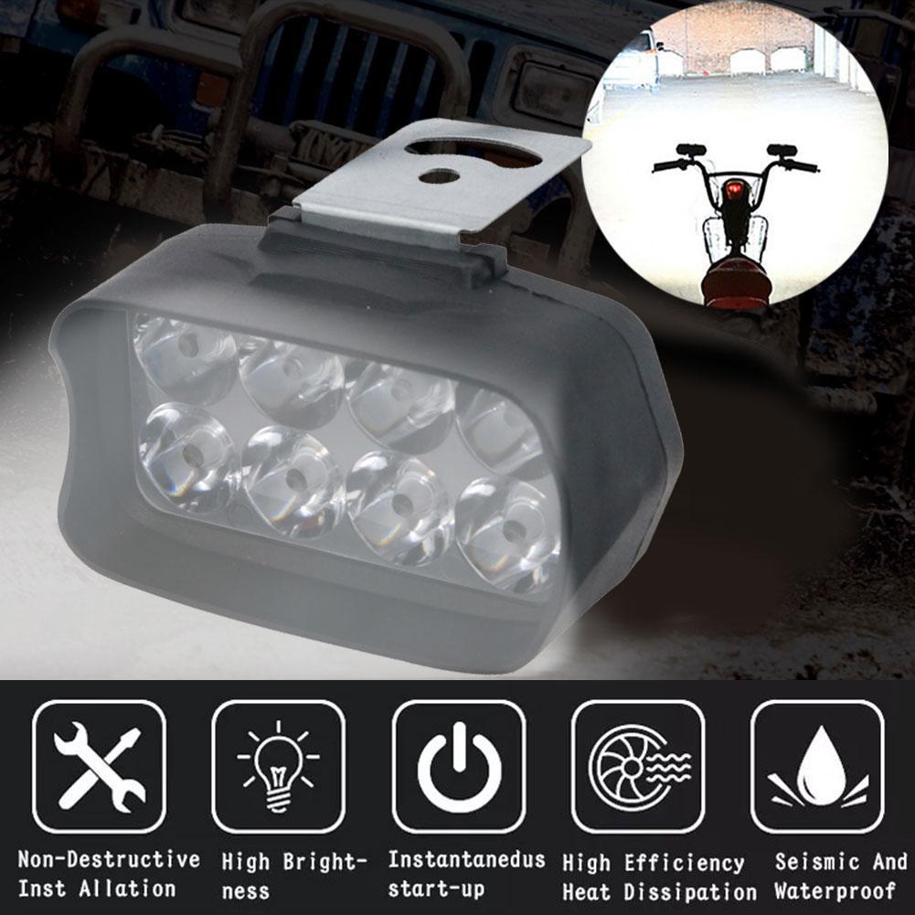 1 Đèn Pha Mtc8 LED 8 Bóng 12V 12W Siêu Sáng Chống Thấm Nước Dành Cho Xe Mô Tô