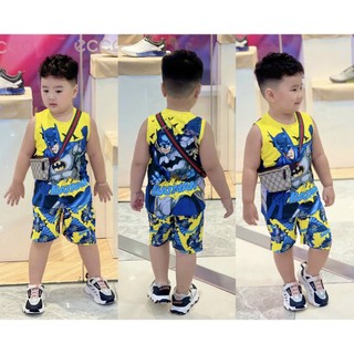 (22-35kg)Bộ sát nách thun lạnh bé trai