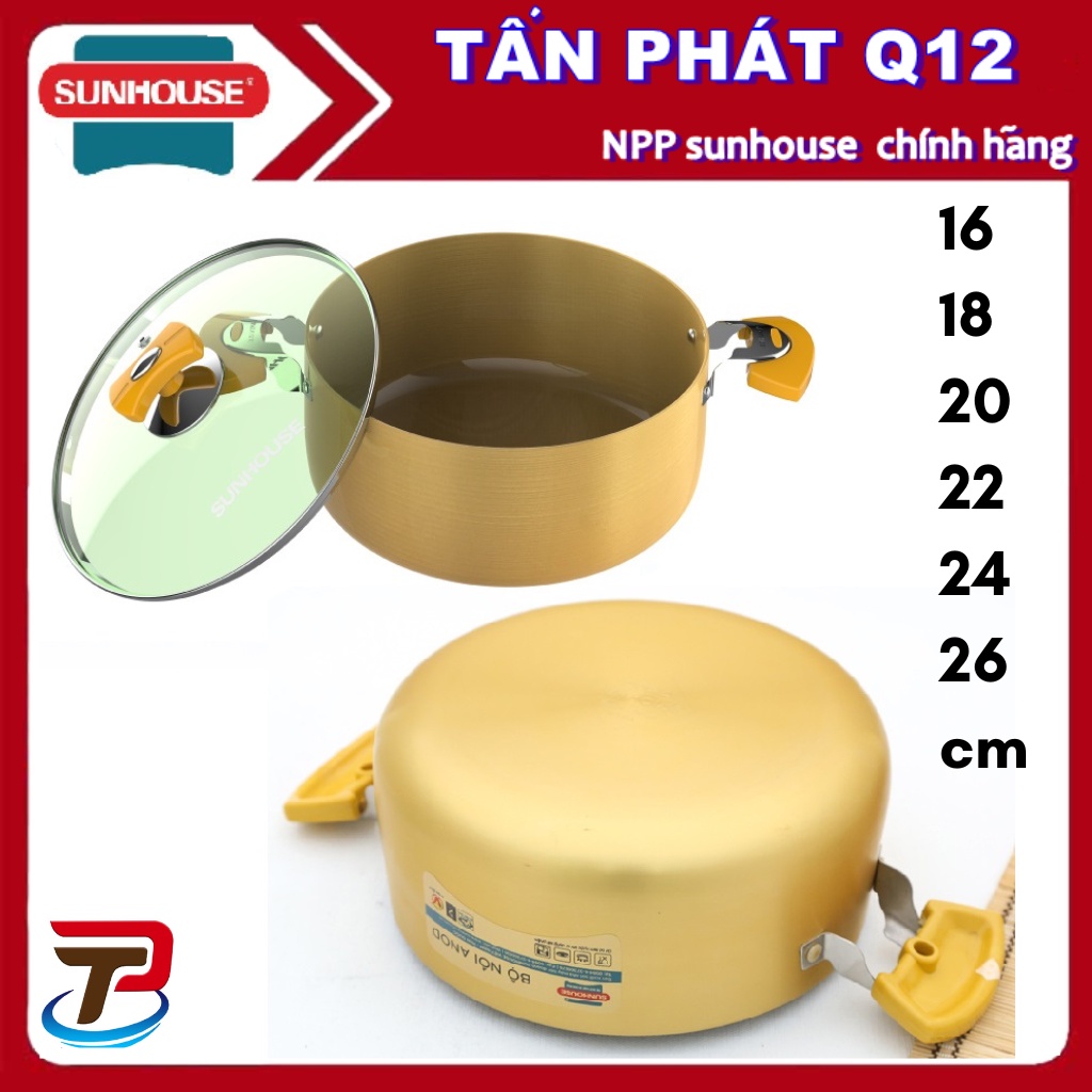 NỒI NHÔM ANOD SUNHOUSE ĐỦ SIZE