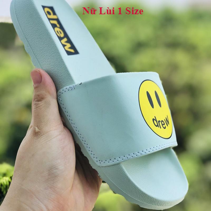 Dép 𝐃𝐑𝐄𝐖 ❤️FULL BOX + FREESHIP❤️ dép mlb drew house mặt cười quai ngang thể thao nam nữ chất xịn kèm tag mác, xanh