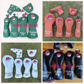 Bọc đầu gậy golf malbon, cover gậy golf da pu cao cấp