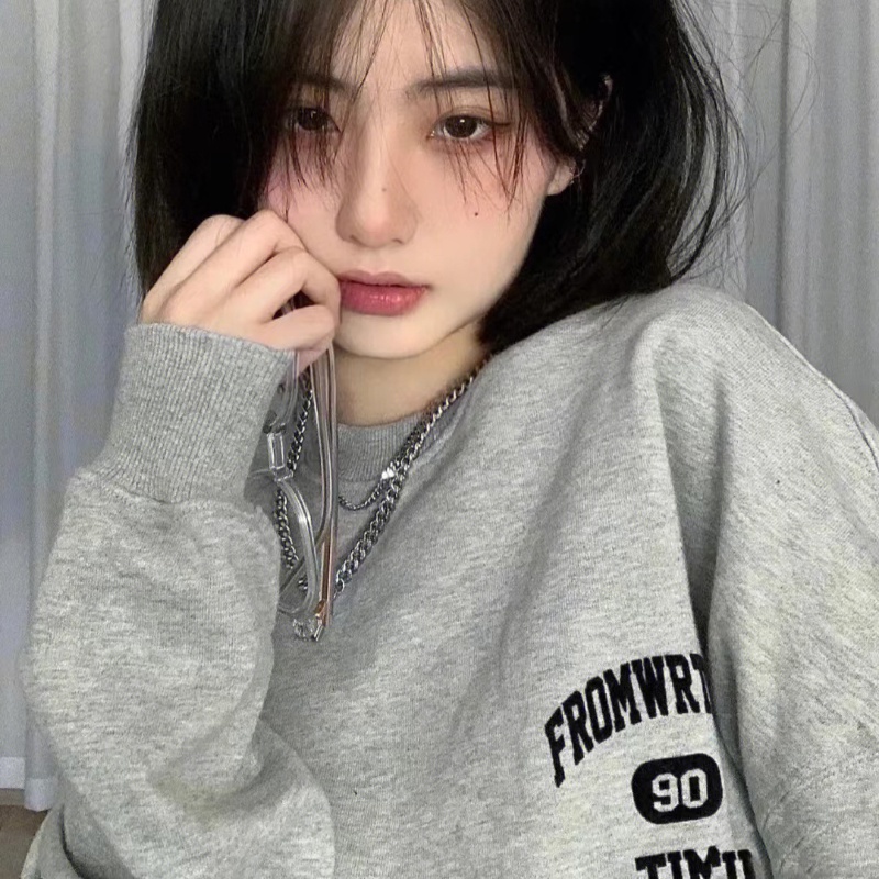 NRVP Mới Áo Thun Tay Dài Dáng Rộng In Chữ Phong Cách Hàn Quốc 2023