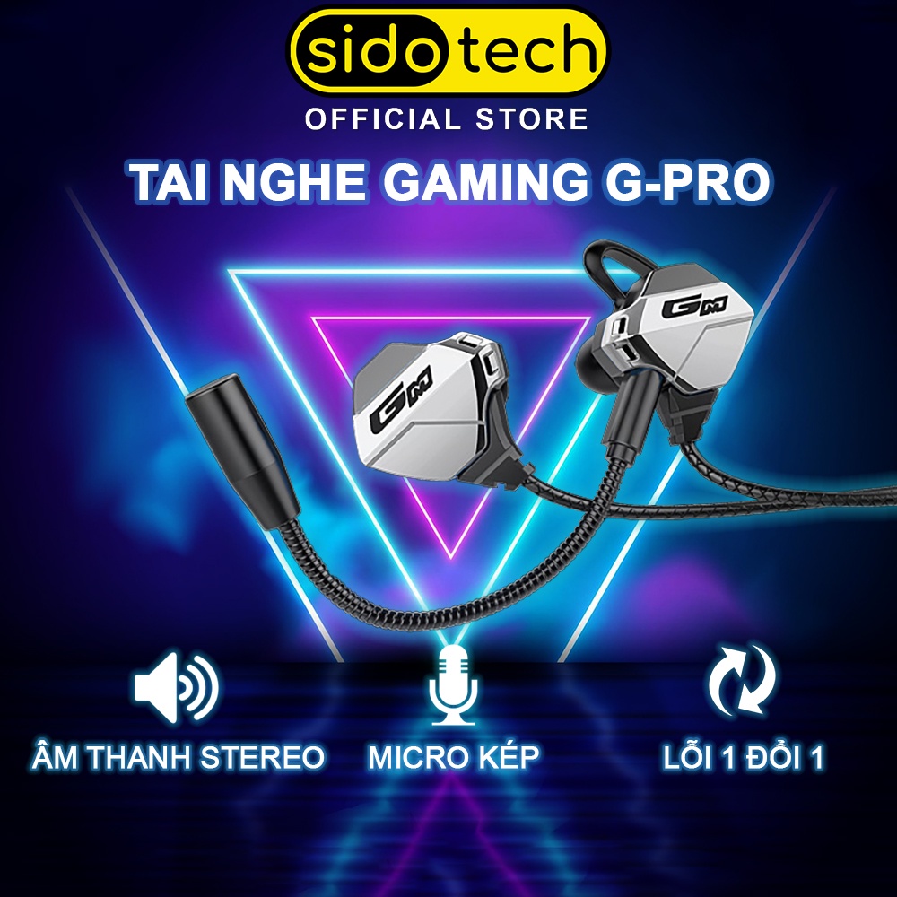 Tai nghe gaming có dây SIDOTECH G-PRO âm thanh chất lượng cao micro kép 360 độ thiết kế công thái học cho game thủ