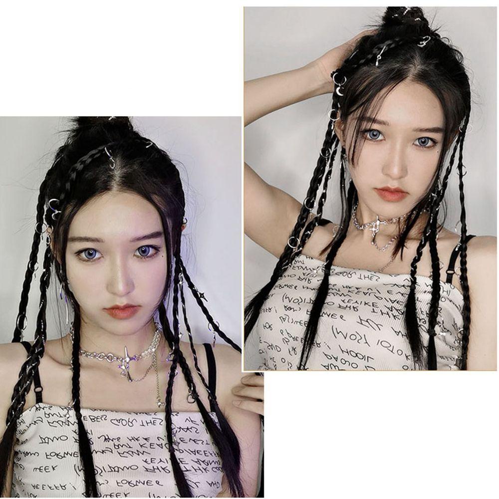 Tóc Giả Thắt Bím Đuôi Ngựa Bằng Sợi Tổng Hợp Y2K Dành Cho Nữ