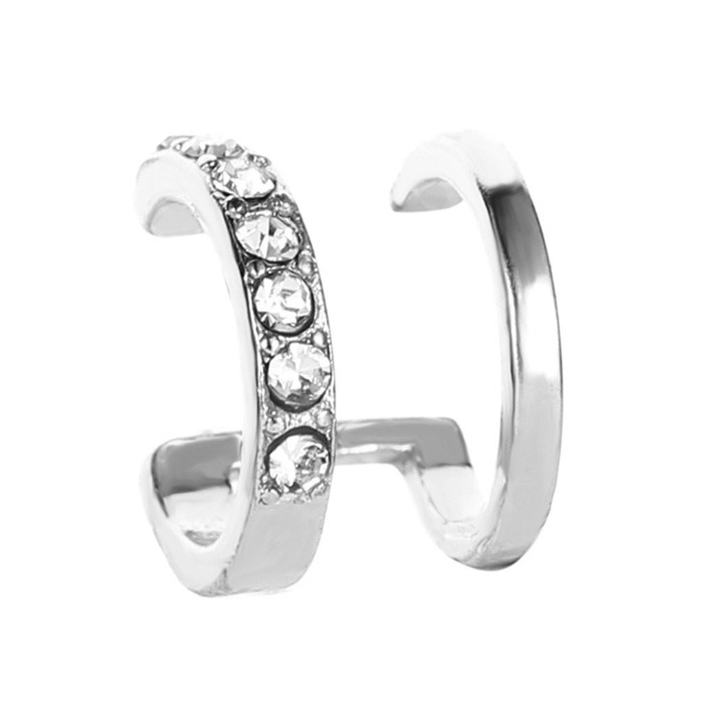 1 chiếc khuyên tai kẹp đính đá thời trang