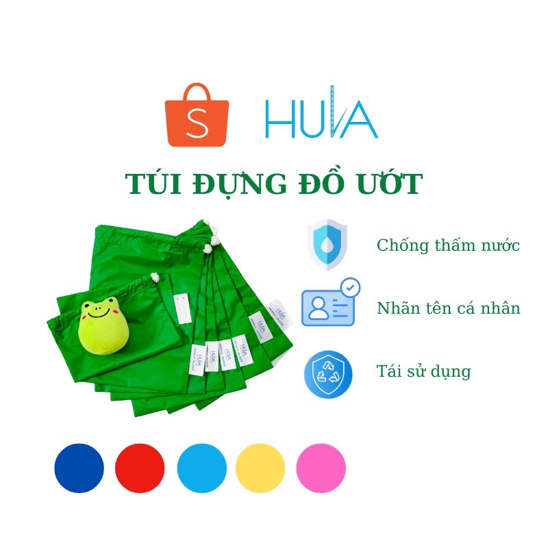TÚI ĐỰNG ĐỒ DƠ CHO BÉ ĐI HỌC – TÚI ĐỰNG ĐỒ ƯỚT CHO BÉ ĐI BƠI, ĐI BIỂN (XANH LÁ)
