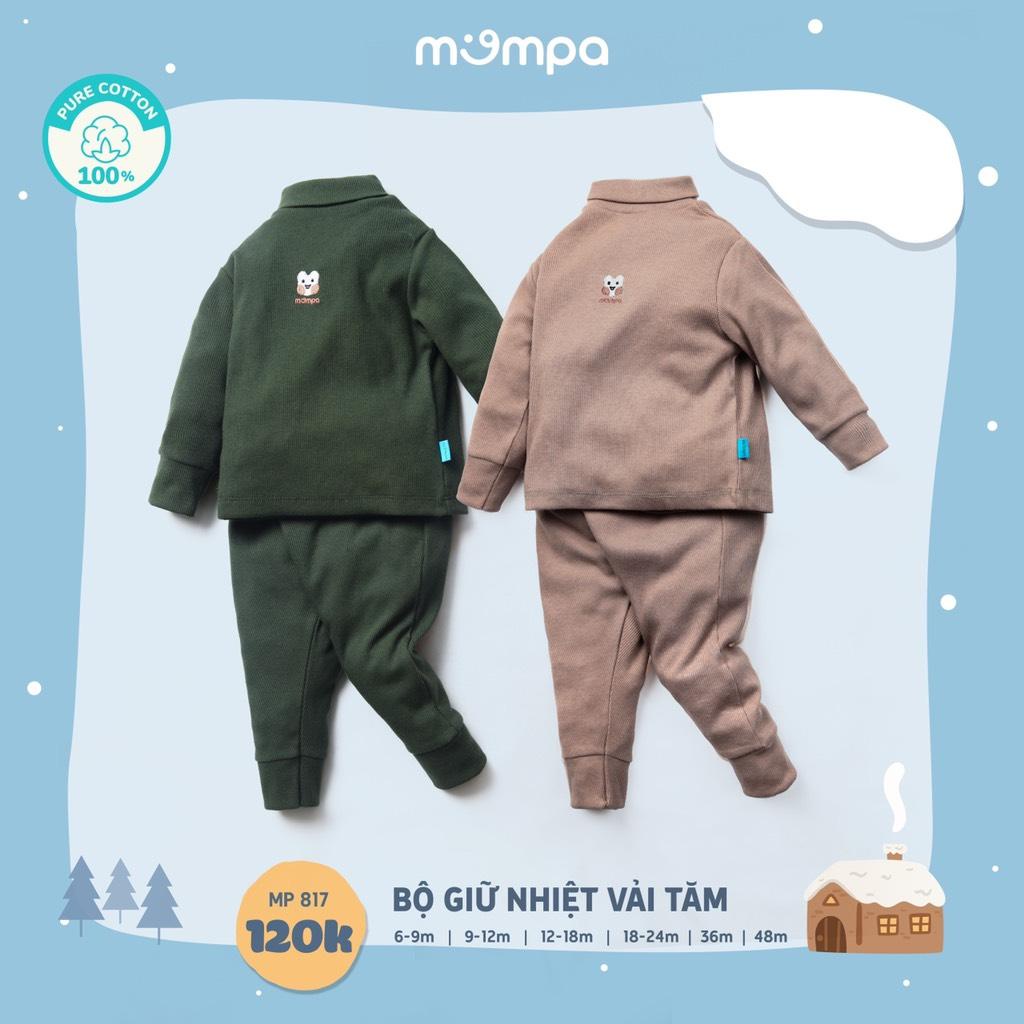 Bộ giữ nhiệt vải tăm Mompa cho bé trai bé gái