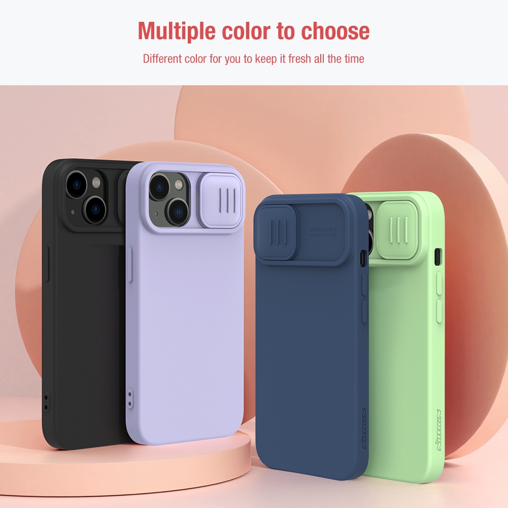 Ốp Điện Thoại Nillkin Bằng Silicon Chống Sốc Có Nắp Trượt Bảo Vệ Camera Cho iPhone 14