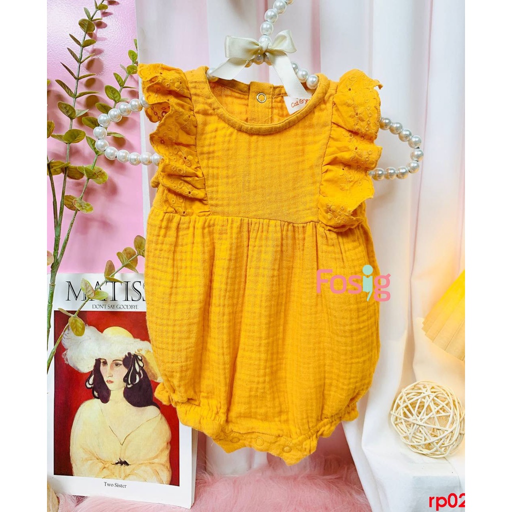 [5-12kg] Romper Đùi Bé Gái CJ - Vàng Trơn