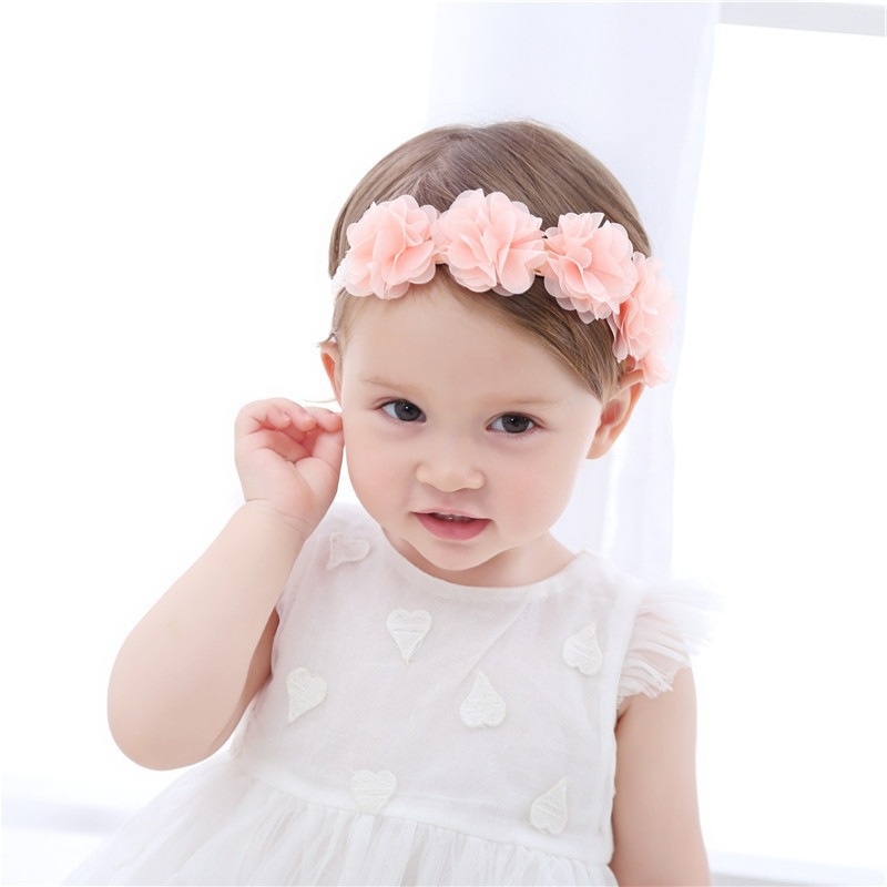 Băng Đô Cài Tóc Công Chúa Phối Ren Hoa Dễ Thương Cho Bé Gái