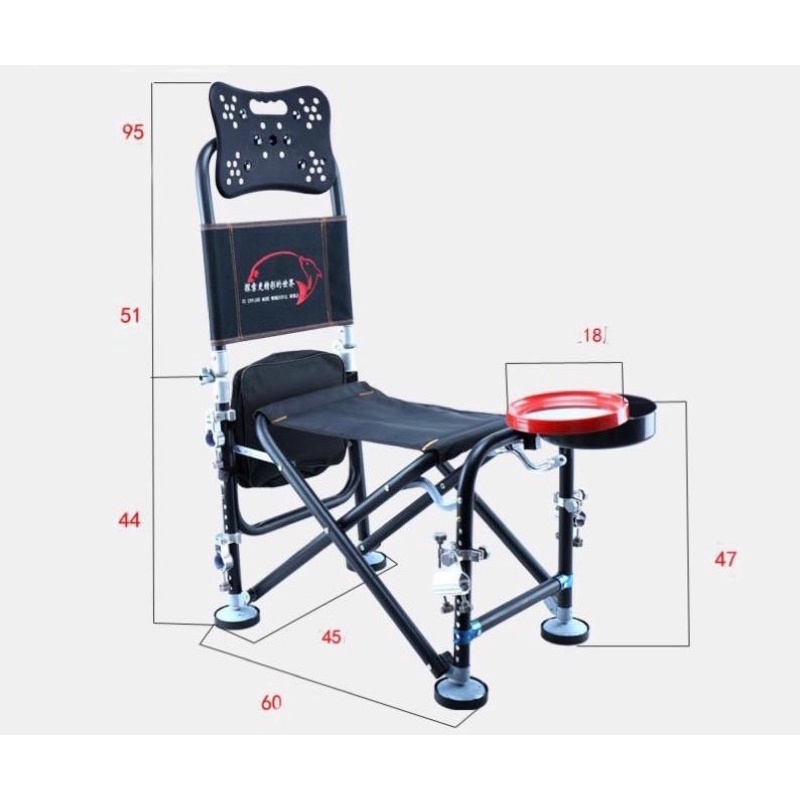 Ghế Cá Chép Săn Hàng Chân Đen full Đầy Đủ Phụ Kiện