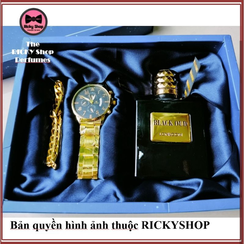 Bộ Quà Tặng Nước Hoa BLACK OUD Đồng Hồ Lắc Tay Nam Dành Cho Bạn Trai Sinh Nhật Sang Trọng Xịn Xò