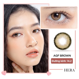 Kính Áp Tròng Nâu Vàng Sáng 0 - 6 độ AGFB BROWN Hera Lens