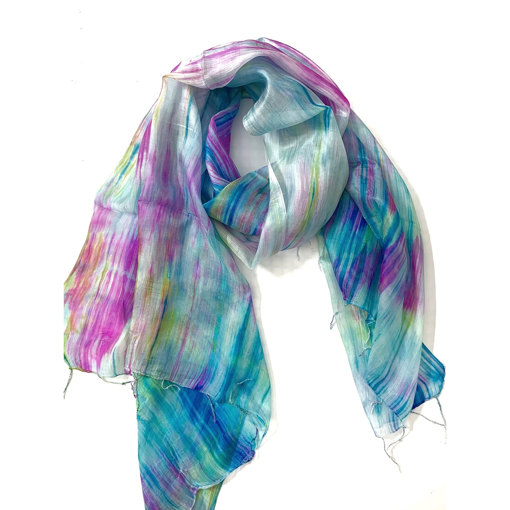 Khăn Lụa Tơ Tằm Palacesilk quàng cổ mùa đông 1#đi du lịch#chống nắng#thời trang, màu xanh #mềm#mịn#mượt#nhẹ&thoáng