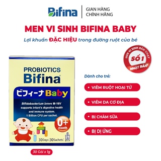 Men vi sinh Bifina Baby Nhật Bản- Hộp 30 gói - Lợi khuẩn chiến binh cho trẻ sơ sinh Viêm da cơ địa, chàm sữa, dị ứng,...